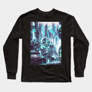 Cool Japanese Neon City Long Sleeve T-Shirt